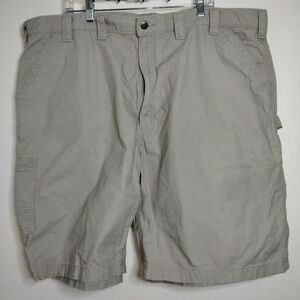 Carhartt (Size 48) Men's Tan Cotton Zip Fly Slip & Flap Cargo Pockets 10" Shorts